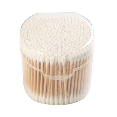 Brotes de limpieza del algodón del oído de madera de bambú amistoso del palillo de Eco 75m m