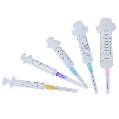 Jeringuilla plástica del resbalón de 5ml Luer jeringuillas y agujas de 2 porciones