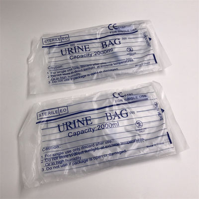Bolso transparente 2000ml del drenaje de la orina con la válvula de vaivén