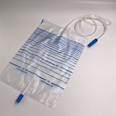 Bolso transparente 2000ml del drenaje de la orina con la válvula de vaivén