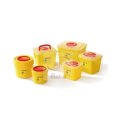 Envase disponible de los sostenidos de las agujas médicas amarillas plásticas del cubo de la basura