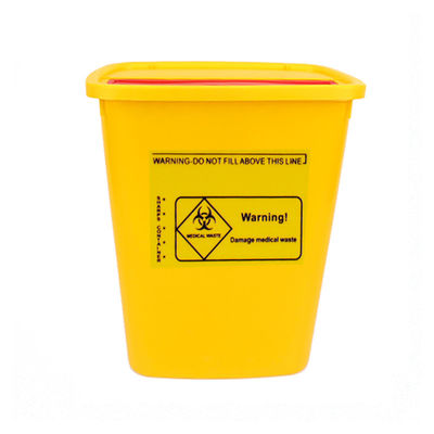 Envase disponible de los sostenidos de las agujas médicas amarillas plásticas del cubo de la basura