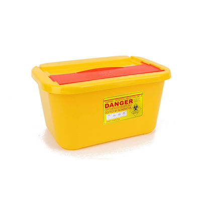 Envase disponible de los sostenidos de las agujas médicas amarillas plásticas del cubo de la basura