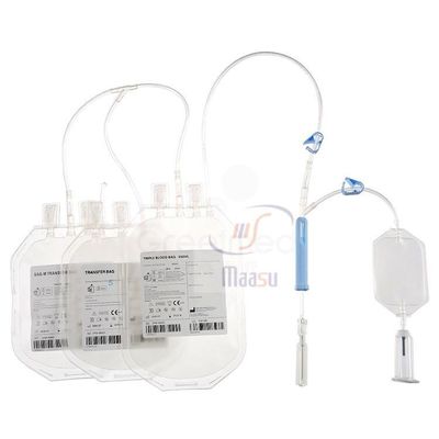 Bolsos de colección médicos de la sangre, bolso triple vacío transparente de la sangre