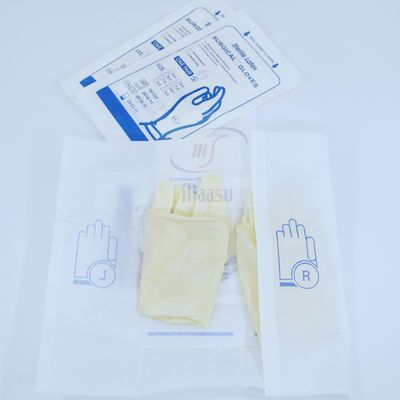 Los guantes quirúrgicos del látex estéril blanco lechoso pulverizan libremente 6,5 pulgadas