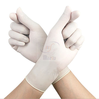 Los guantes quirúrgicos del látex estéril blanco lechoso pulverizan libremente 6,5 pulgadas