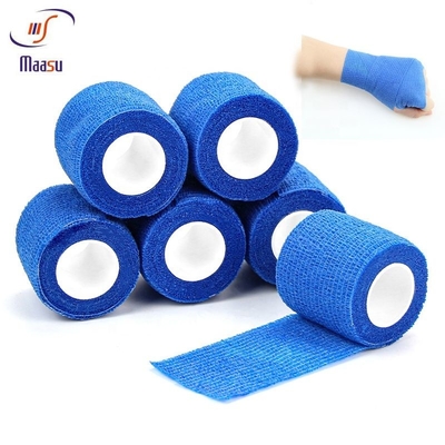Algodón azul sólido de la viscosa el 45% de Mesh Medical Gauze Bandage el 55% del orillo